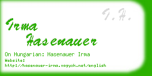 irma hasenauer business card